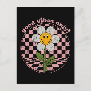 70's Retro Daisy Good Vibes Only Postcard