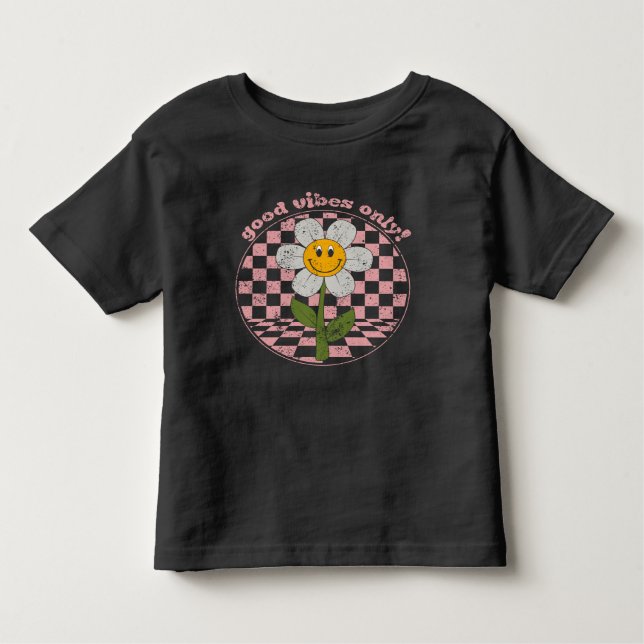 70's Retro Daisy | Good Vibes Only Toddler T-Shirt (Front)