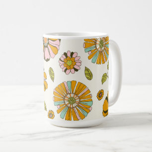 70's Retro Floral Pattern Coffee Mug