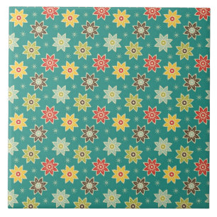 70s Retro Flower Pattern Tile