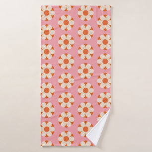 70s Retro flower power pattern backgroundretro, 70 Bath Towel