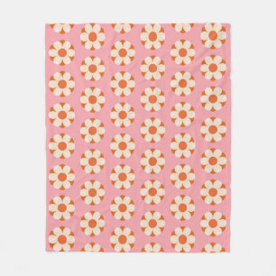 70s Retro flower power pattern backgroundretro, 70 Fleece Blanket