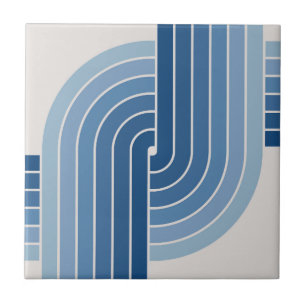 70s Retro Geometric Design Ceramic Tile