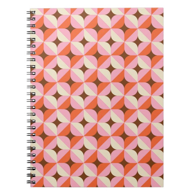70s Retro Geometric Vintage Pattern Notebook (Front)
