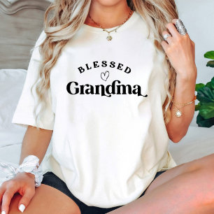70s Retro Groovy Blessed Grandma & Heart Birthday T-Shirt