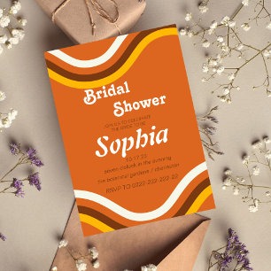 70S RETRO groovy hippie BRIDAL SHOWER Invitation