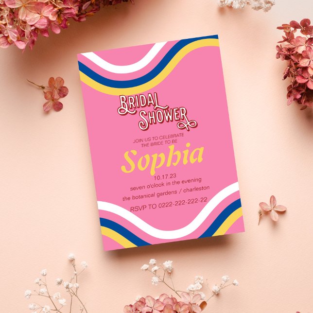  70S  RETRO groovy hippie BRIDAL SHOWER  Invitation (Creator Uploaded)