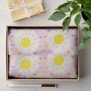 70s Retro Groovy Pink Daisy Floral Pattern Tissue Paper