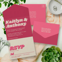 70's Retro Groovy Viva Magenta Wedding