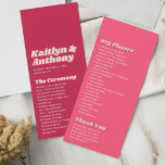 70's Retro Groovy Viva Magenta Wedding Program<br><div class="desc">Celebrate in style with these very trendy 70's retro style wedding programs. This design is easy to personalize with your special event wording and your guests will be thrilled when they see these fabulous programs. Matching items can be found in the collection.</div>