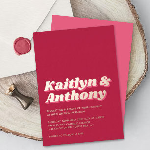 70's Retro Groovy Viva Magenta Wedding Rehearsal