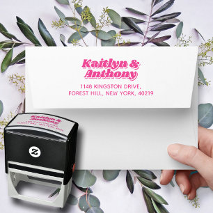 70's Retro Groovy Wedding Self-inking Stamp