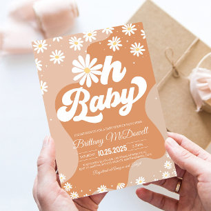 70s Retro Hippie Boho Groovy Baby Shower Invite