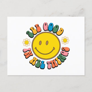 70s Retro Hippie Sublimation Bundle Postcard