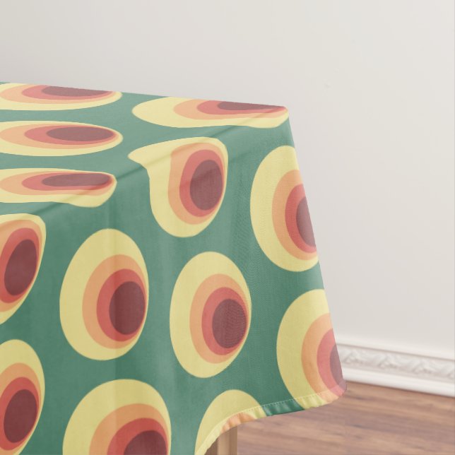 70's Retro Inspired Circle Pattern Tablecloth (In Situ)