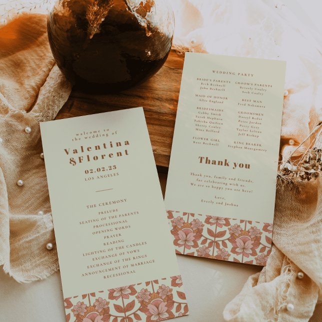 70s Retro Inspired Orange Wedding Program  (Creator Uploaded)