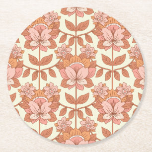 70s Retro Inspired Round Paper Coaster