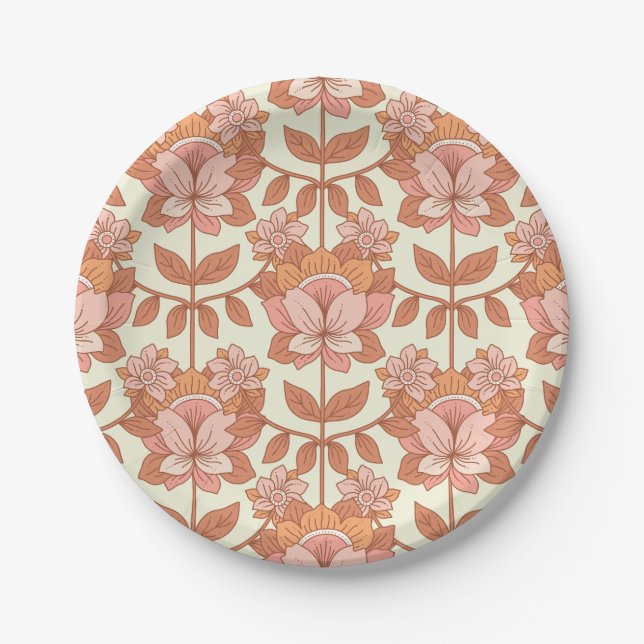 70s Retro Inspired Wedding Paper Plate (Front)