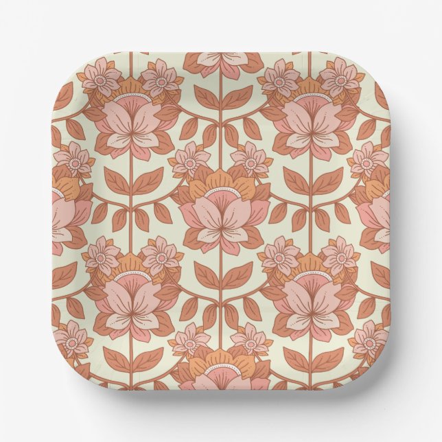 70s Retro Inspired Wedding Paper Plate (Front)