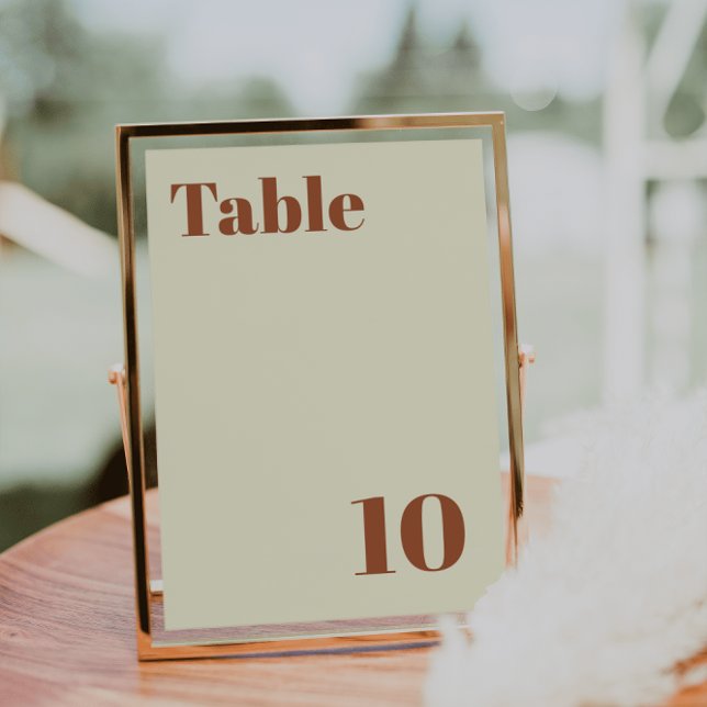 70s Retro Inspired Wedding Table Number (Creator Uploaded)