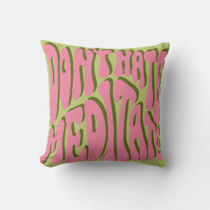 70s Retro: 'Meditate' Motivational Poster Cushion