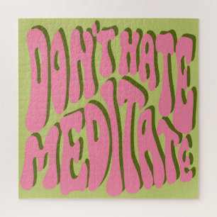 70s Retro: 'Meditate' Motivational Poster Jigsaw Puzzle