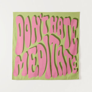 70s Retro: 'Meditate' Motivational Poster Tapestry