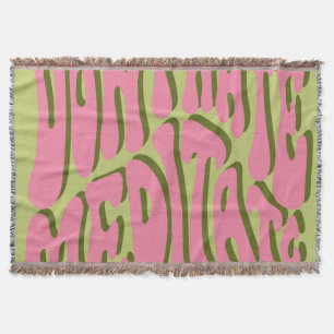 70s Retro: 'Meditate' Motivational Poster Throw Blanket