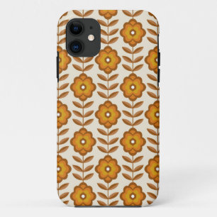 70s Retro Mid-Century Floral Pattern iPhone 11 Case