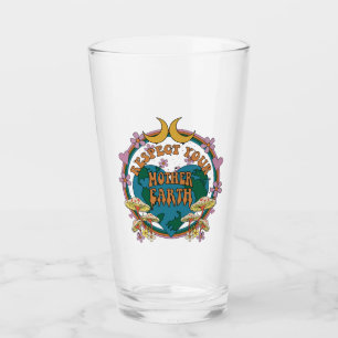 70's Retro Mother Earth Graphic Glass