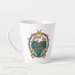 70's Retro Mother Earth Graphic Latte Mug