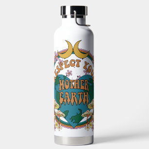 70's Retro Mother Earth Graphic Water Bottle