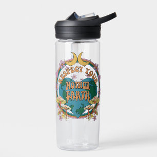 70's Retro Mother Earth Graphic Water Bottle