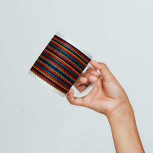 70s Retro Navy & Mustard Boho Chevron Stripes Coffee Mug