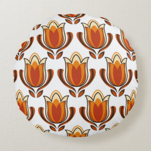 70's retro pattern material illustration70s,1970,p round cushion