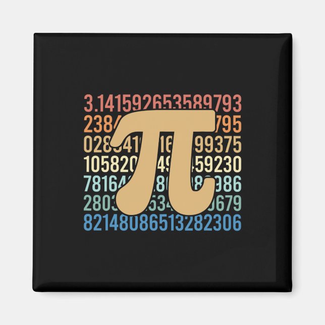 70s Retro Pi Day Math Equation Numbers Teacher Stu Magnet (Front)