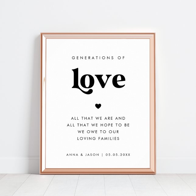 70s Retro Script Generations of Love Wedding Sign (Creator Uploaded)