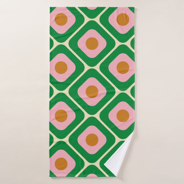 70's Retro Seamless Pattern. 60s and 70s Aesthetic Bath Towel (Bath Towel)