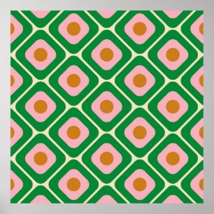 70's Retro Seamless Pattern. 60s and 70s Aesthetic Poster