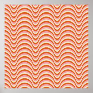 70's Retro Seamless Pattern. 60s and 70s Aesthetic Poster
