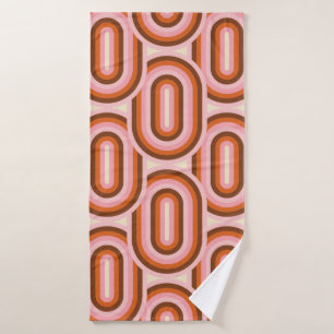 70's Retro Seamless Pattern. 60s and 70s Esthetic Bath Towel