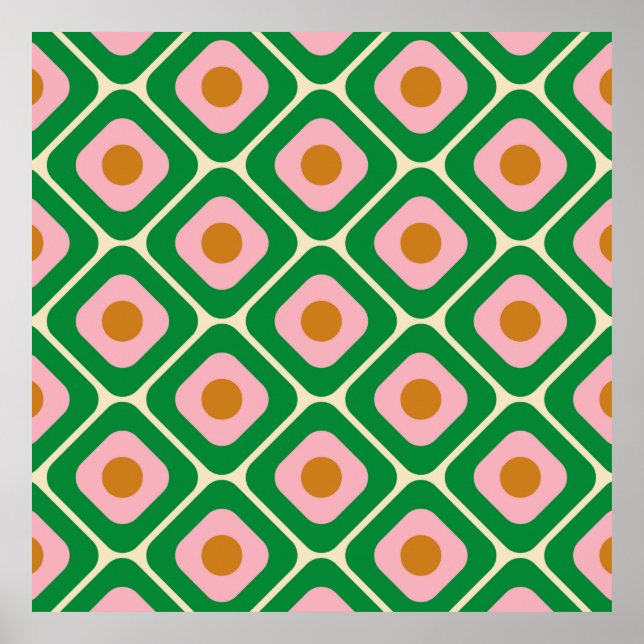 70's Retro Seamless Pattern. 60s and 70s Esthetic Poster (Front)