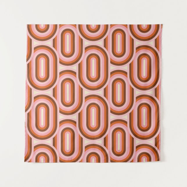 70's Retro Seamless Pattern. 60s and 70s Esthetic Tapestry (Front)