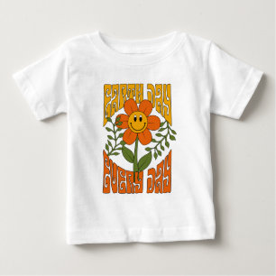 70's Retro Smiling Daisy Flower Baby T-Shirt