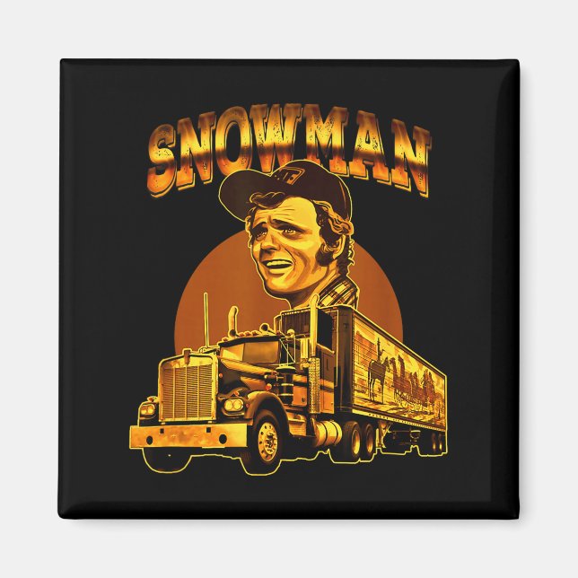 70s Retro Snowman Truck 1970s Vintage Groovy  Magnet (Front)