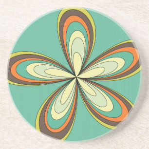 70's retro spring hippie flower power coaster