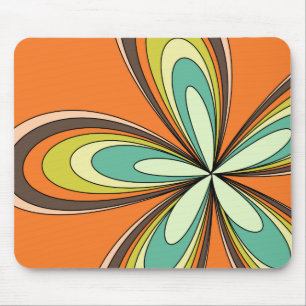 70's retro spring hippie flower power mouse pad