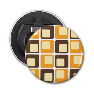 70s Retro Square Shapes Pattern Bottle Opener