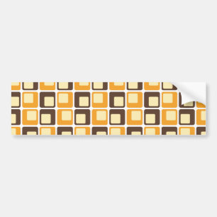 70s Retro Square Shapes Pattern Bumper Sticker