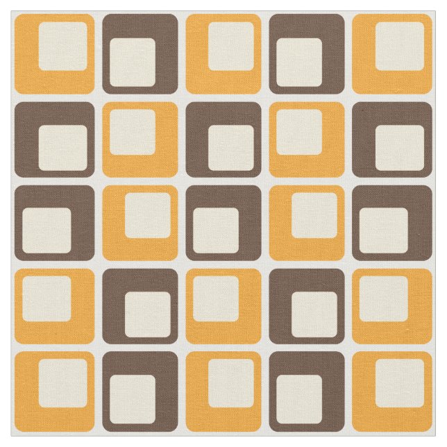 70s Retro Square Shapes Pattern Fabric (Close Up)